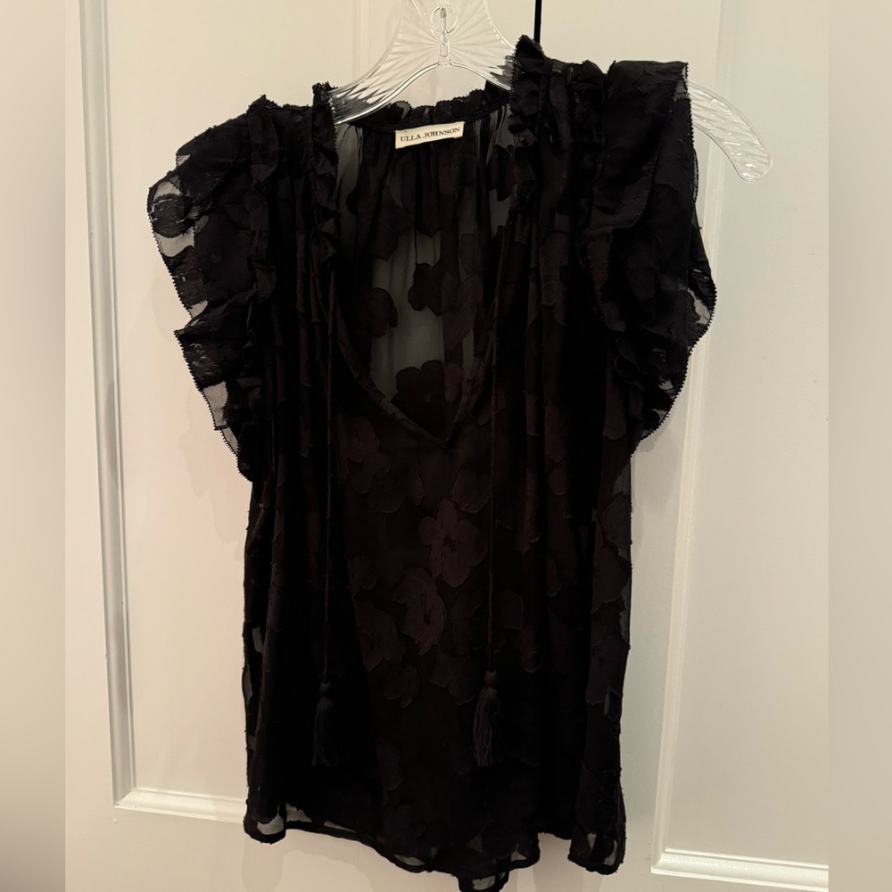 Black sheer blouse from ulla johnson
